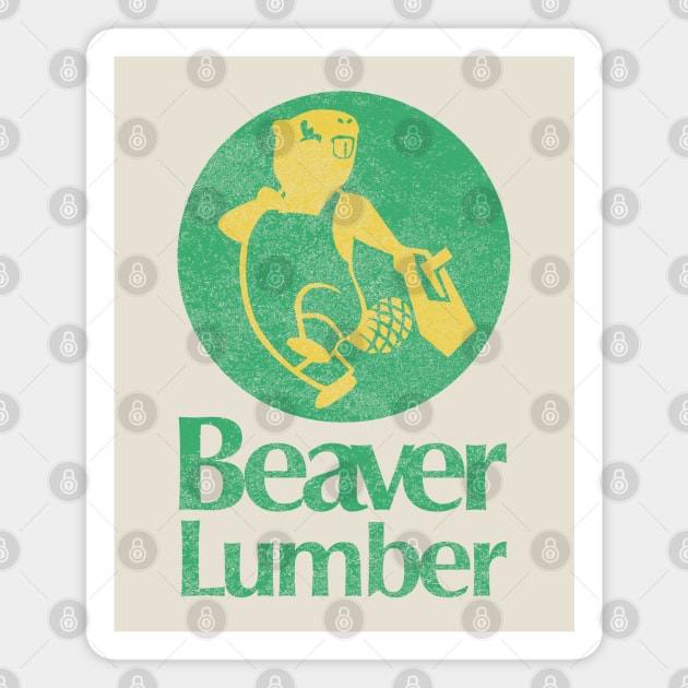 Retro Beaver Lumber Magnet by robertcop